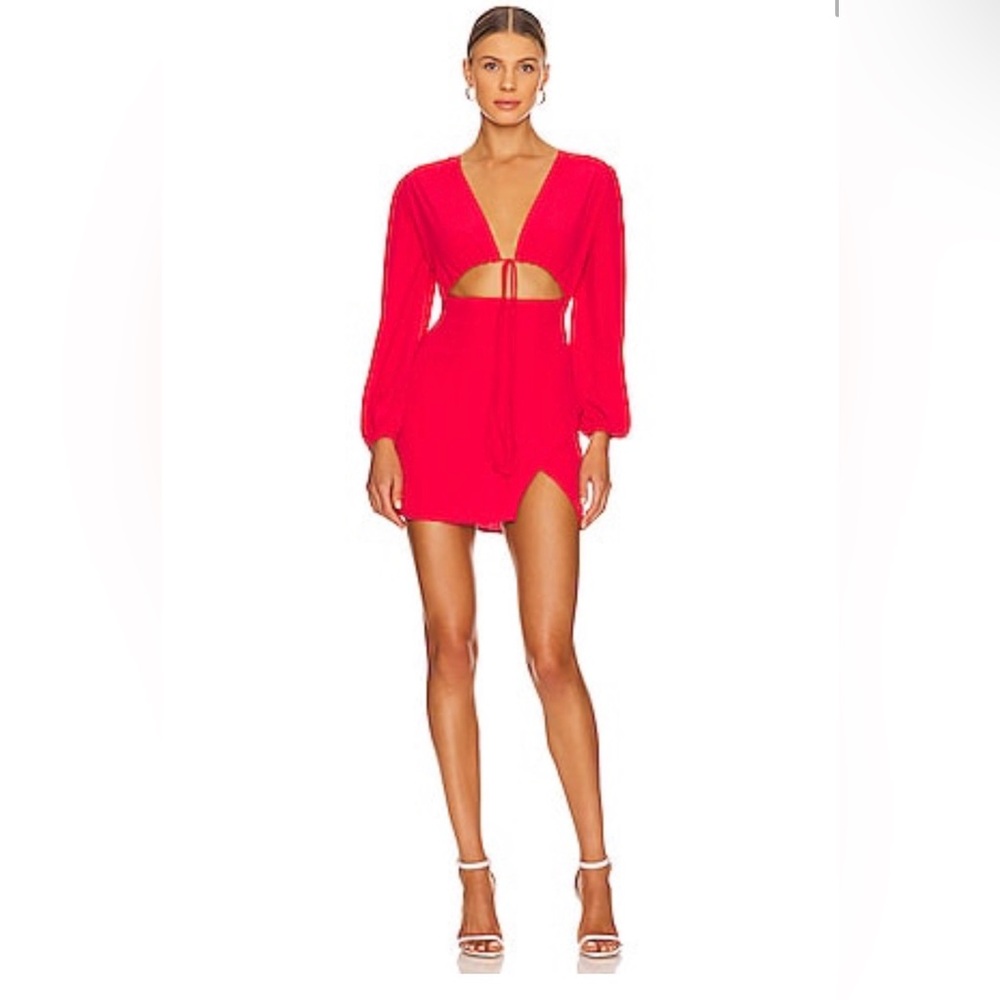Superdown Vibrant Red Zip Dress